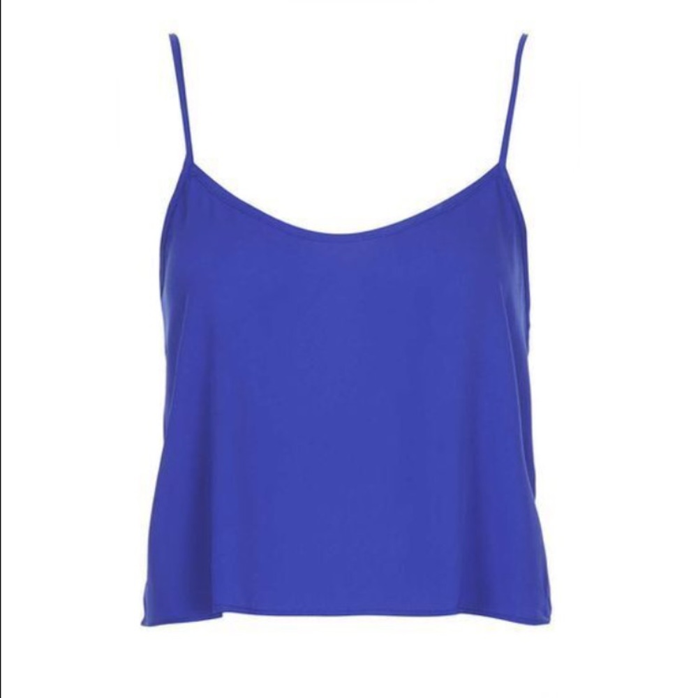 Topshop PETITE cobalt cropped strappy camisole